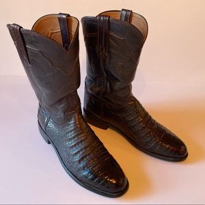Lucchese oxblood roper exotic croc - M9.5